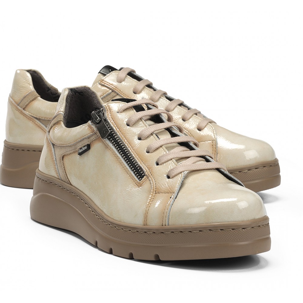 ZAPATO ELASTICO Y CRAMALLERA BEIG CASTOR