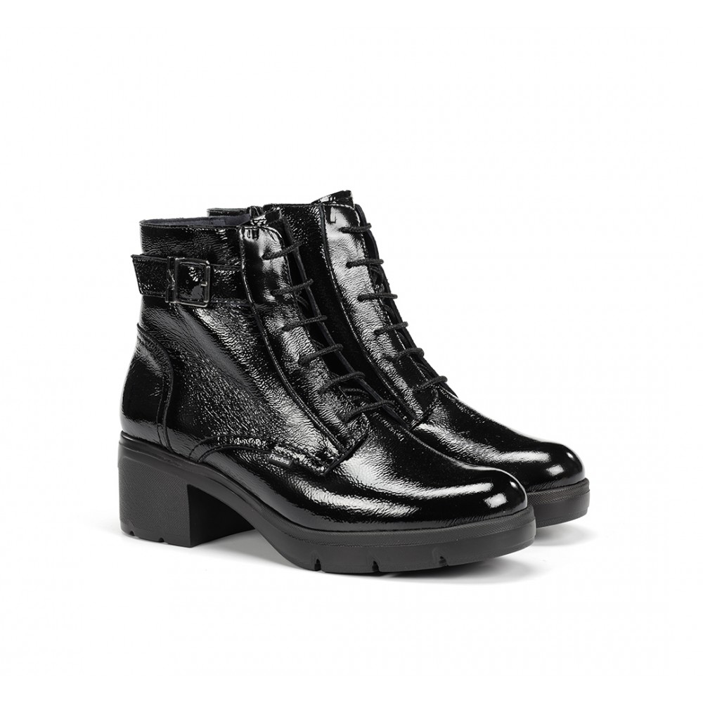 BOTIN CORDON Y HEBILLA CHAROL NEGRO BOTIN CORDON Y HEBILLA CHAROL NEGRO
