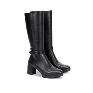 BOTA ALTA HEBILLA TOBILLO NEGRO