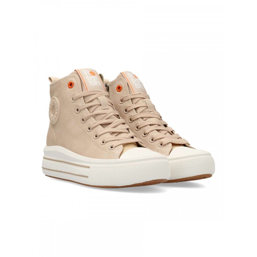 SNEAKERS BOTIN CON CREMALLERA BEIG