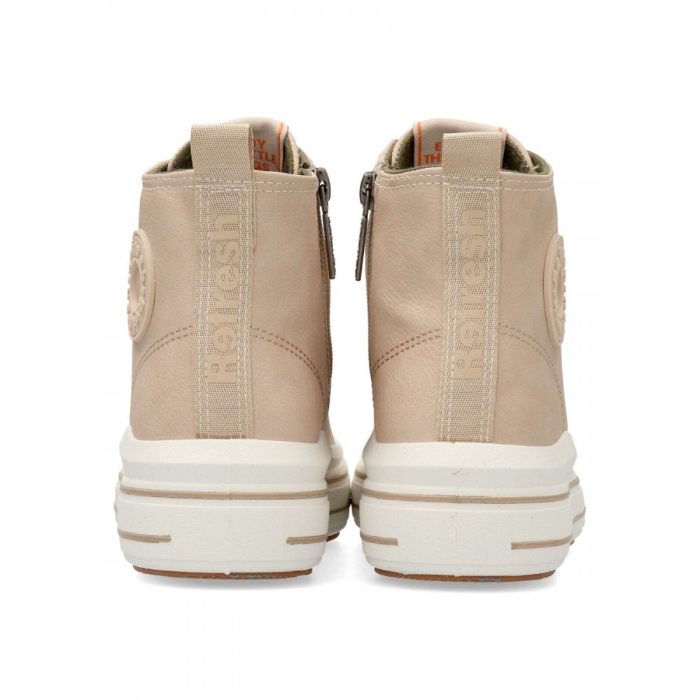 SNEAKERS BOTIN CON CREMALLERA BEIG