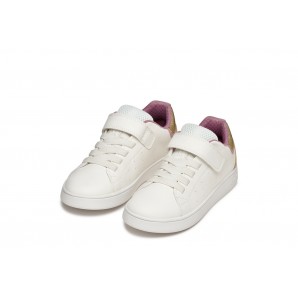 DEPORTIVO ELASTICO Y VELCRO WHITE/ROSE
