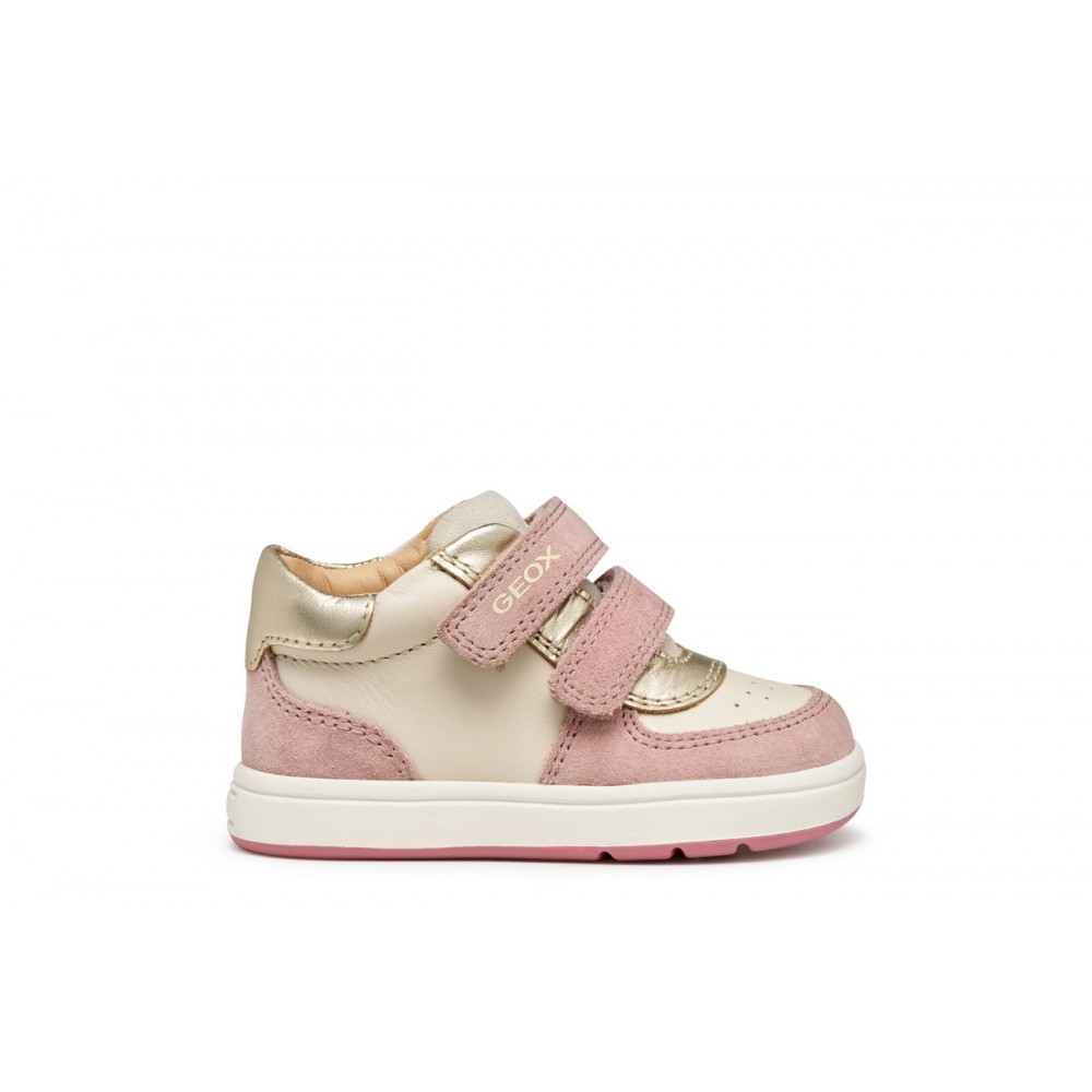 SNEAKERS VELCROS, IVORY/ OLD ROSE