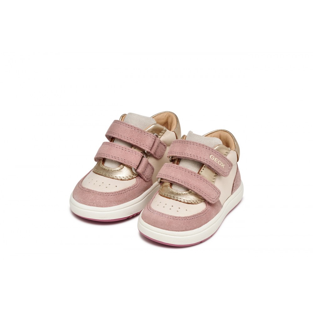 SNEAKERS VELCROS, IVORY/ OLD ROSE