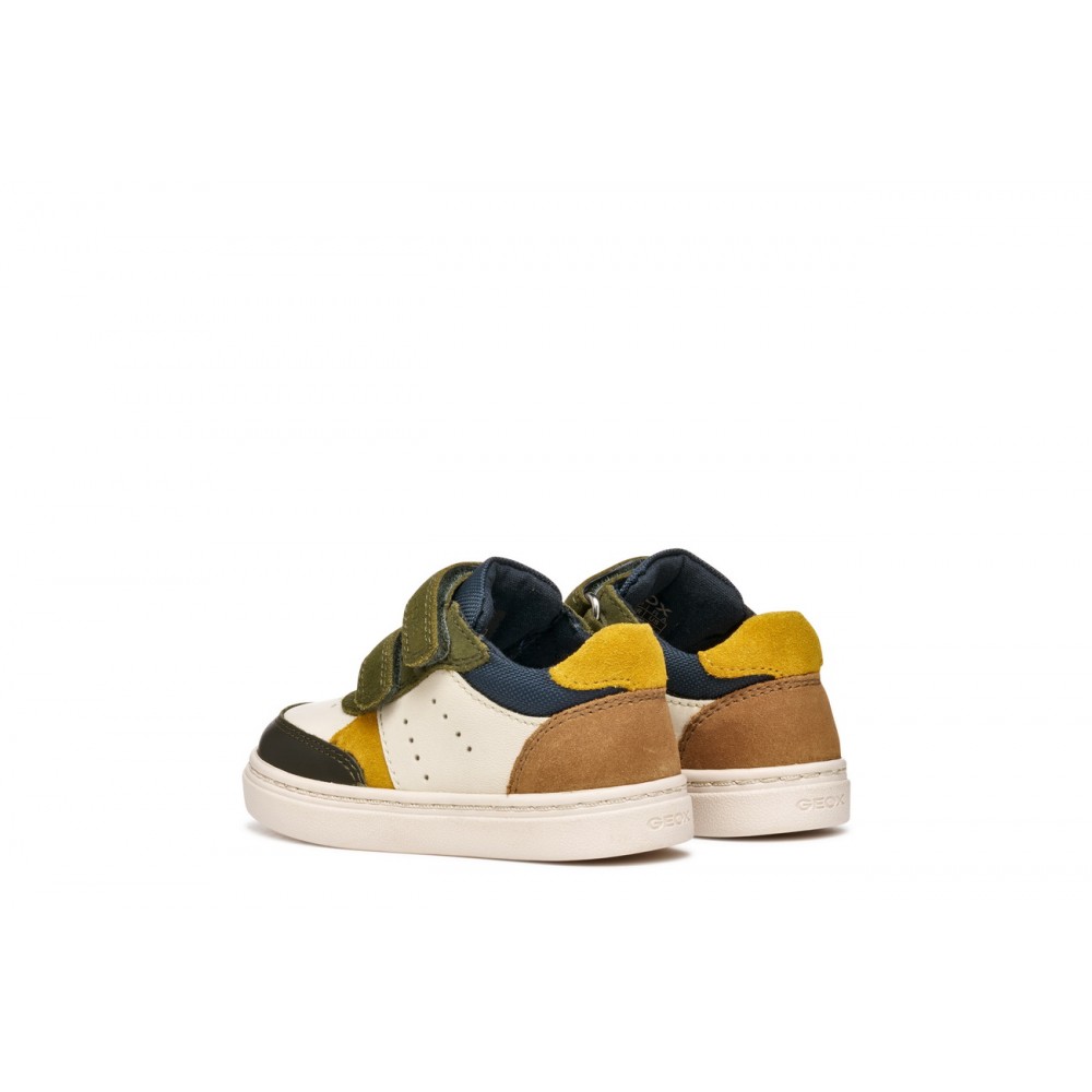SNEAKERS VELCROS IVORY/DK GREEN