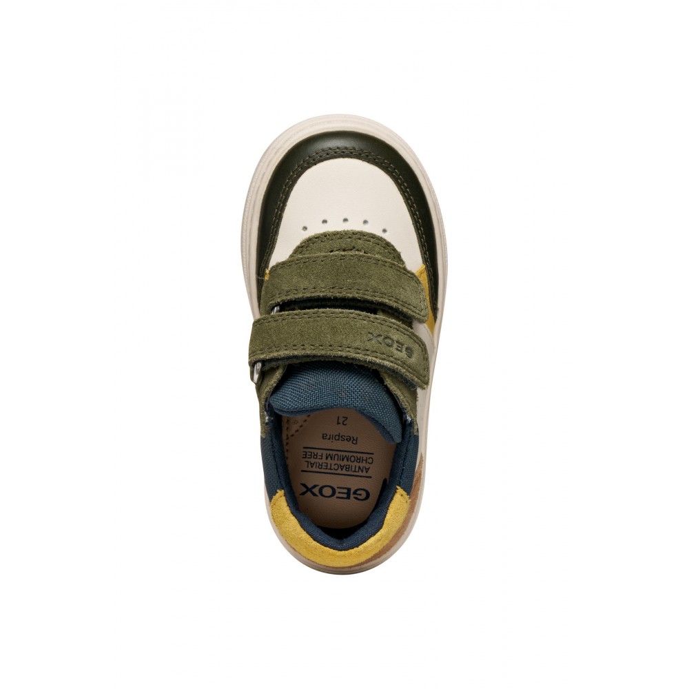 SNEAKERS VELCROS IVORY/DK GREEN