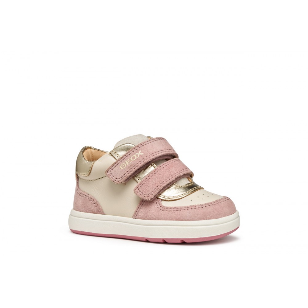 SNEAKERS VELCROS, IVORY/ OLD ROSE