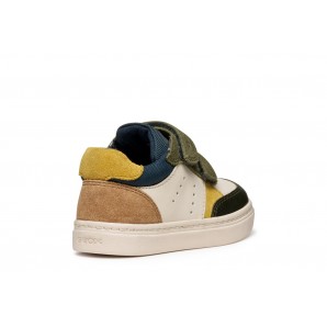 SNEAKERS VELCROS IVORY/DK GREEN