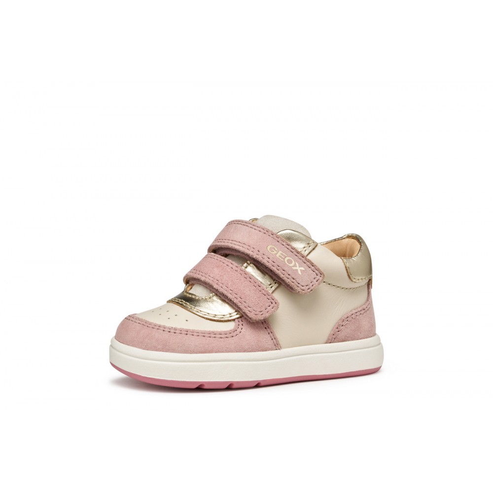 SNEAKERS VELCROS, IVORY/ OLD ROSE