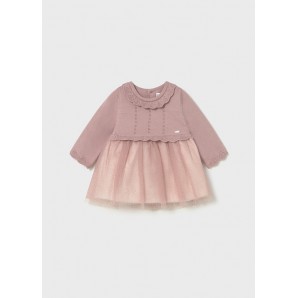 VESTIDO TRICOT Y TUL PETALO