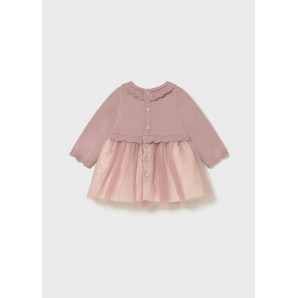 VESTIDO TRICOT Y TUL PETALO