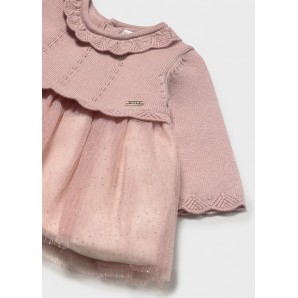 VESTIDO TRICOT Y TUL PETALO