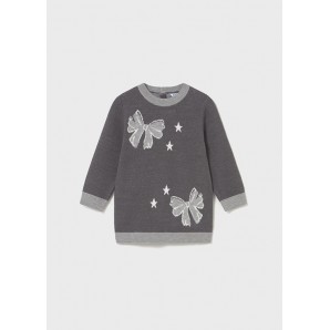 VESTIDO TRICOT JACQUARD PLOMO