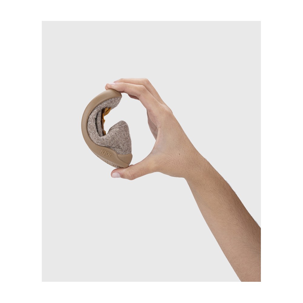 ZAPATILLA VELCRO BAREFOOT LEON TAUPE