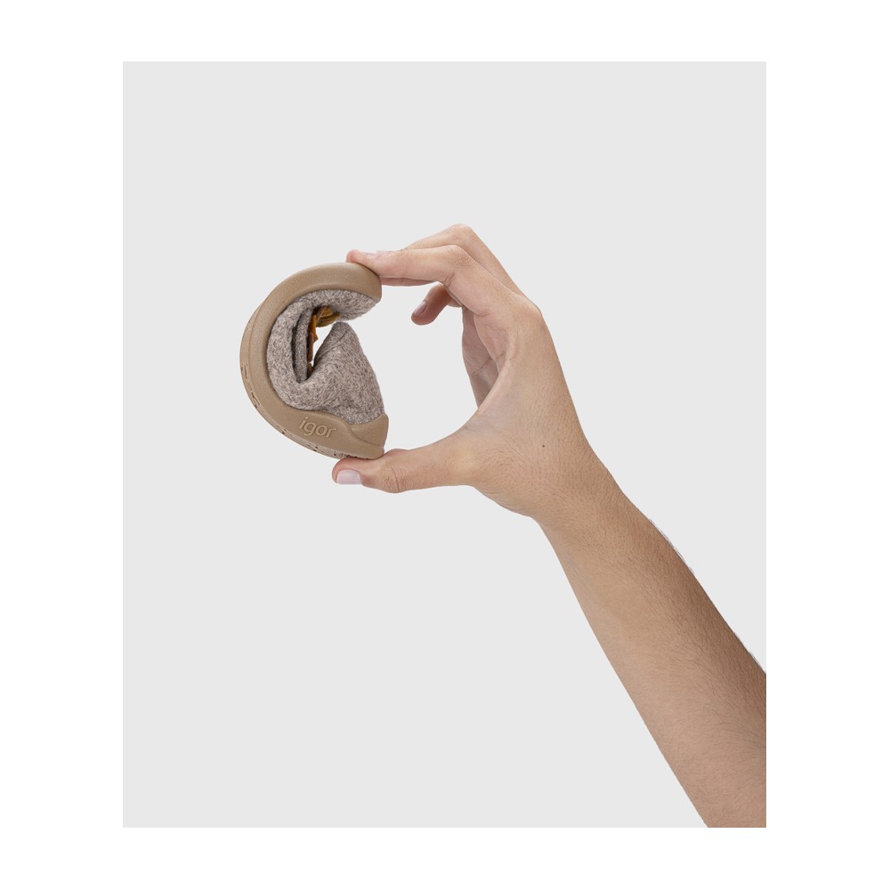 ZAPATILLA VELCRO BAREFOOT LEON TAUPE