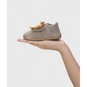 ZAPATILLA VELCRO BAREFOOT LEON TAUPE