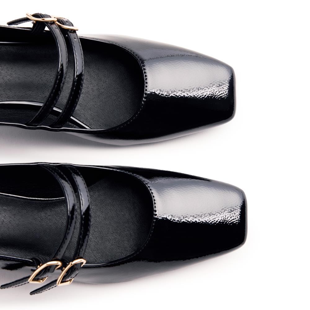 ZAPATO DESTALONADO DOS HEBILLLAS BURDEOS