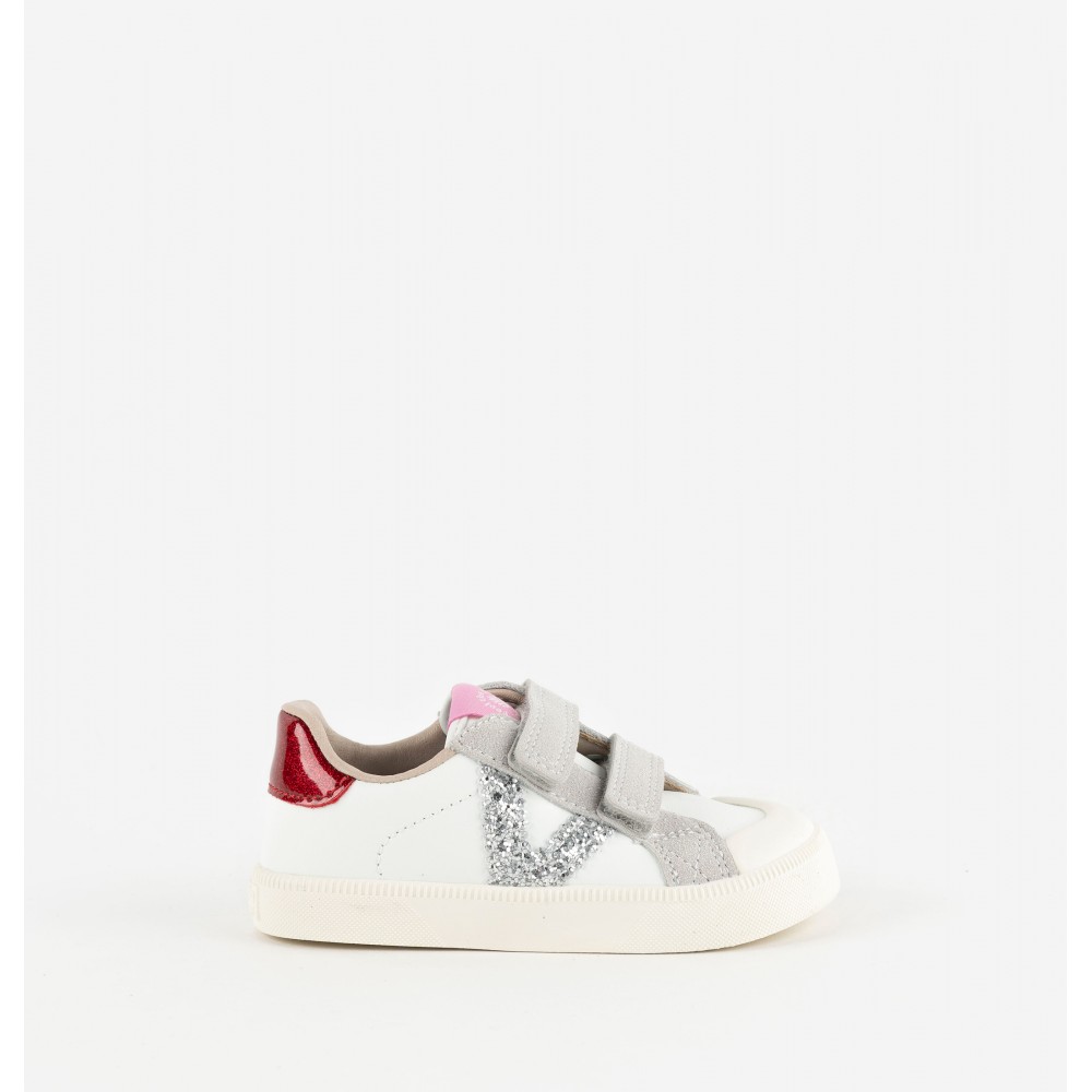 DEPORTIVO VELCOS "V" BRILANTES PLATA