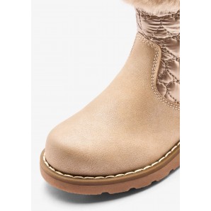 BOTIN CAÑA ACOLCHADA CORAZONES BEIG