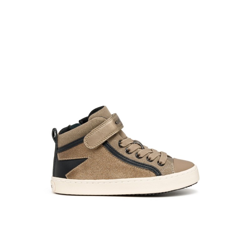 SNEAKERS ELASTICO Y VELCRO BEIG/BLACK