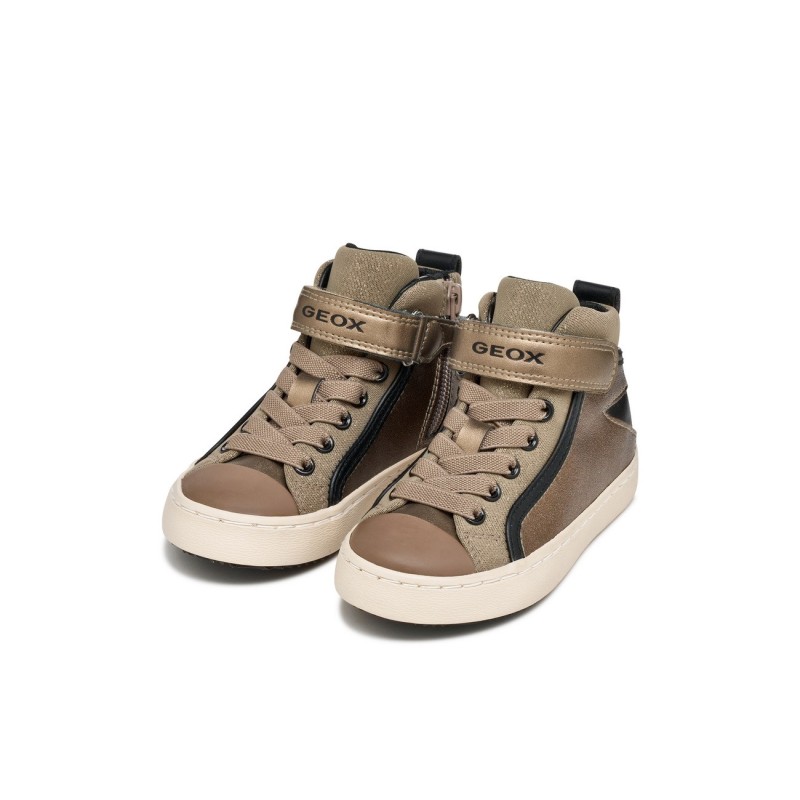 SNEAKERS ELASTICO Y VELCRO BEIG/BLACK