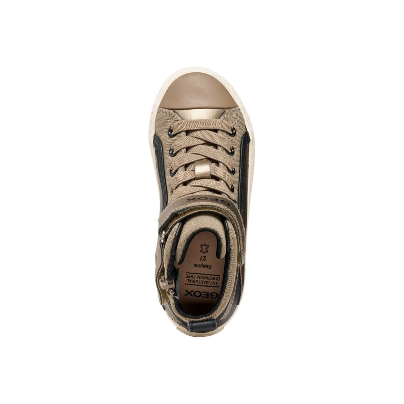 SNEAKERS ELASTICO Y VELCRO BEIG/BLACK