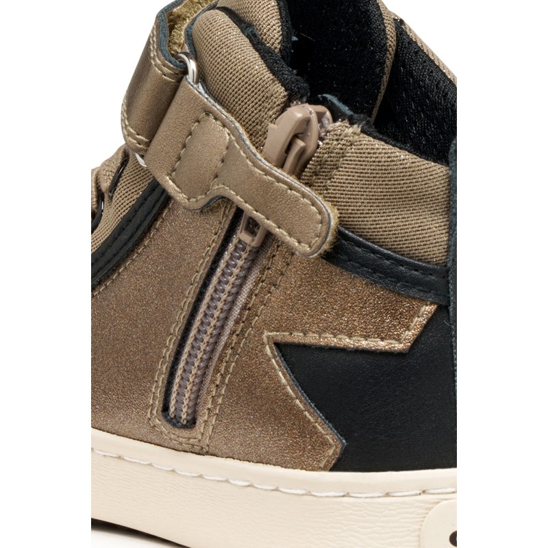 SNEAKERS ELASTICO Y VELCRO BEIG/BLACK