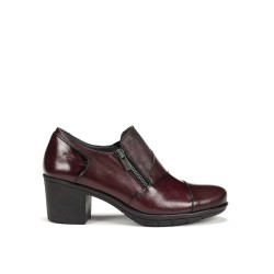 ZAPATO CON CREMALLERA LATERAL BURDEOS