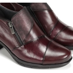 ZAPATO CON CREMALLERA LATERAL BURDEOS
