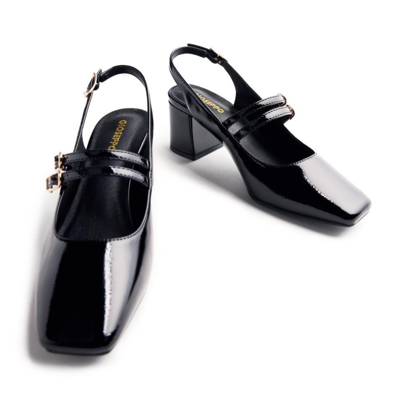ZAPATO DESTALONADO DOS HEBILLLAS NEGRO