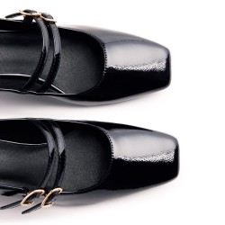 ZAPATO DESTALONADO DOS HEBILLLAS NEGRO