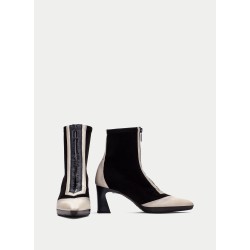 BOTIN CREMALLERA CENTRAL CREAM-BLACK