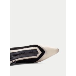BOTIN CREMALLERA CENTRAL CREAM-BLACK