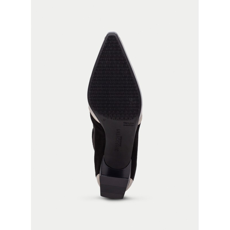 BOTIN CREMALLERA CENTRAL CREAM-BLACK