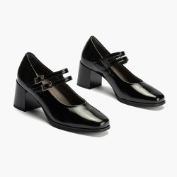 MERCEDES EN  CHAROL DOS HEBILLAS NEGRO