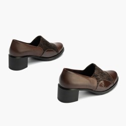 ZAPATO ABOTINADO LYCRA MARRON