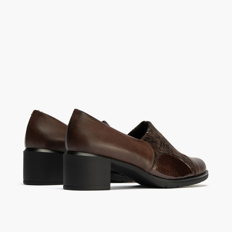 ZAPATO ABOTINADO LYCRA MARRON
