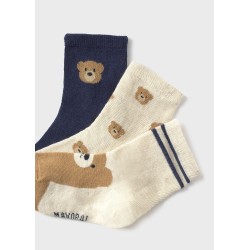 SET 3 CALCETINES FANTASIA AZUL-BEIG