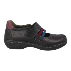 ZAPATO VELCRO Y ELASTICOS NEGRO