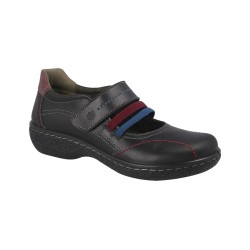 ZAPATO VELCRO Y ELASTICOS NEGRO