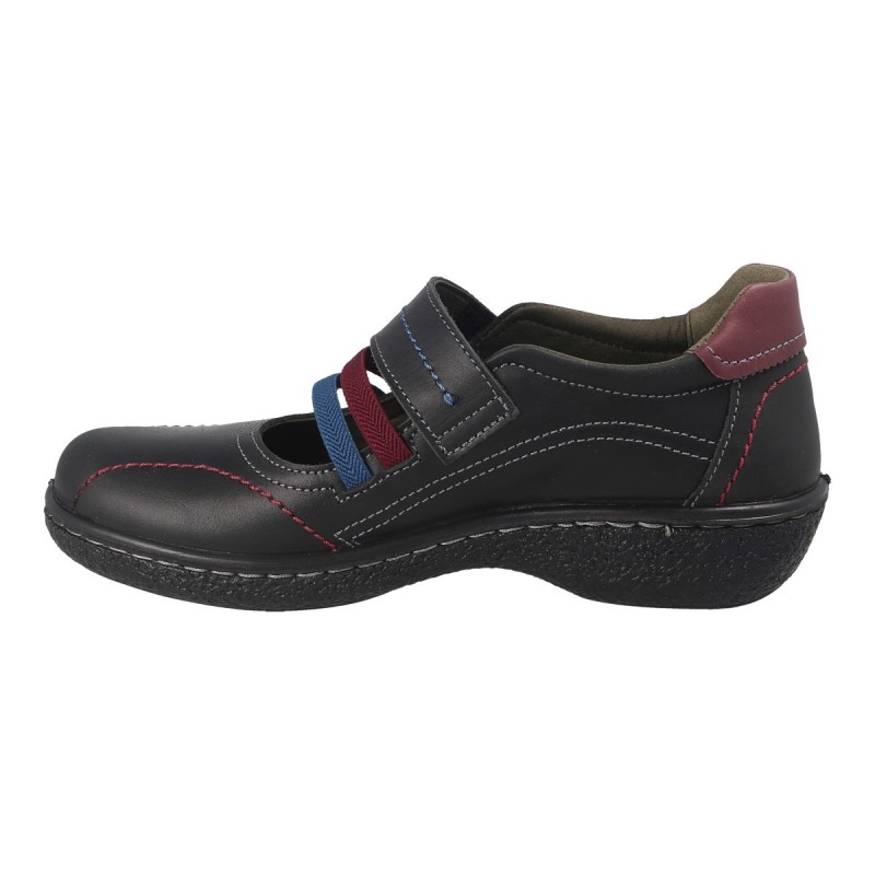 ZAPATO VELCRO Y ELASTICOS NEGRO