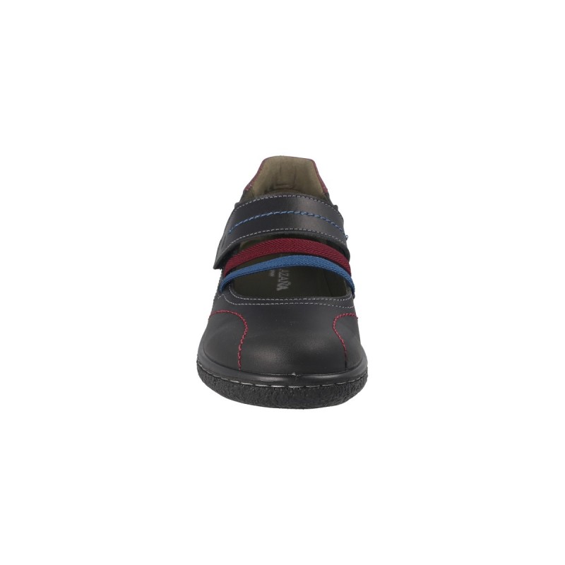ZAPATO VELCRO Y ELASTICOS NEGRO