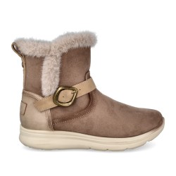 BOTIN PELO CORREA HEBILLA BEIG