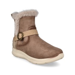 BOTIN PELO CORREA HEBILLA BEIG