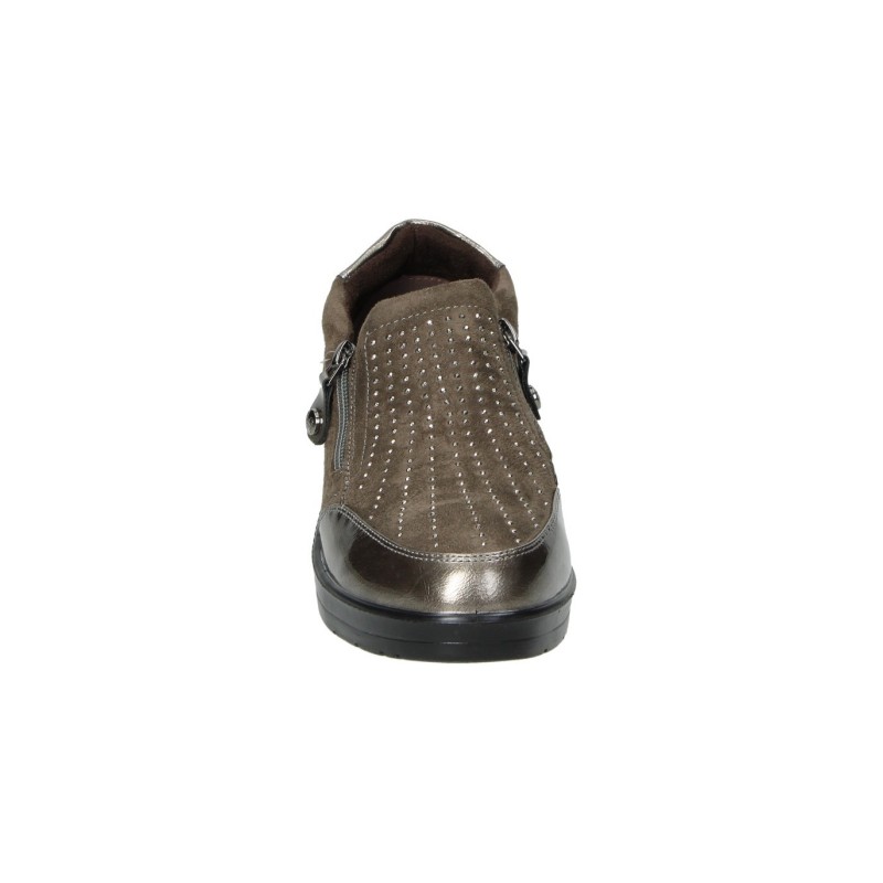 CONFORT CUÑA CREMALLERA STRASS TAUPE CONFORT CUÑA CREMALLERA STRASS TAUPE