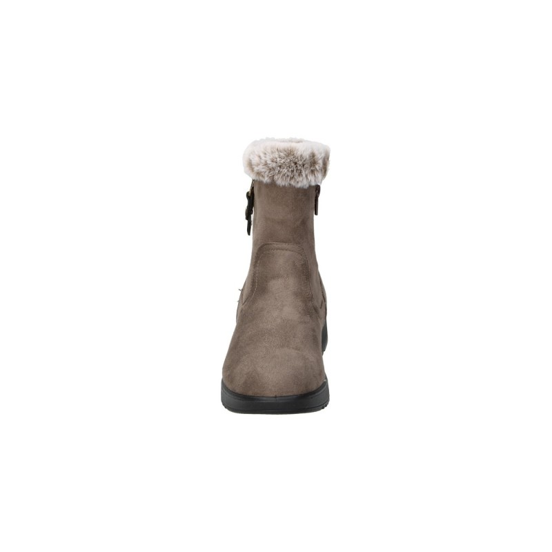 BOTIN CREMALLERA CUELLO PELO TAUPE