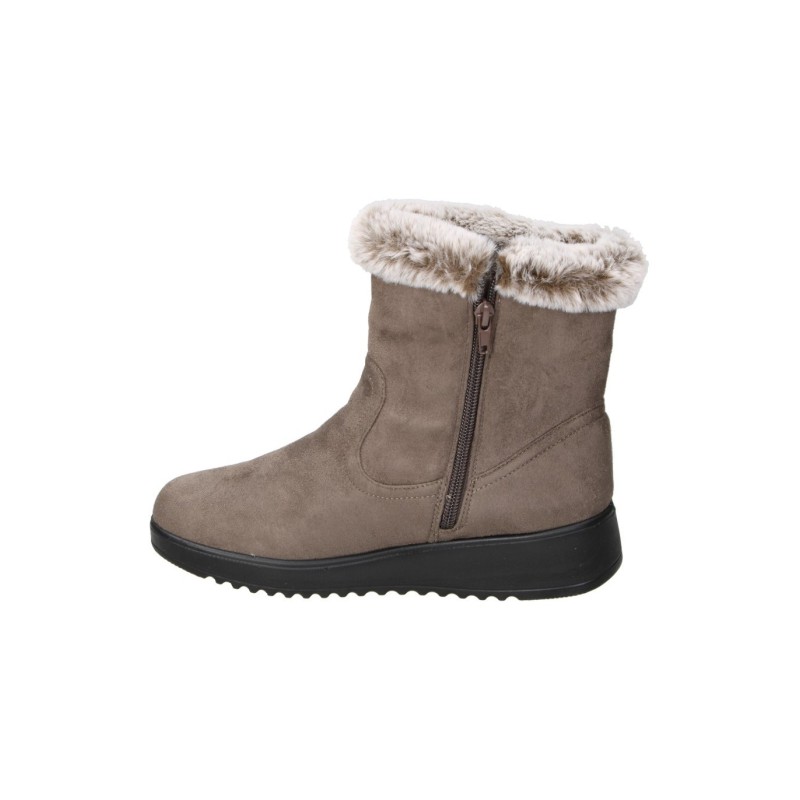 BOTIN CREMALLERA CUELLO PELO TAUPE