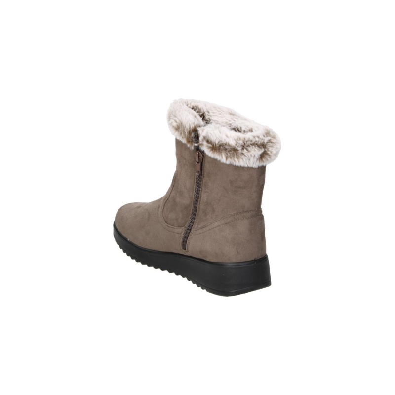 BOTIN CREMALLERA CUELLO PELO TAUPE