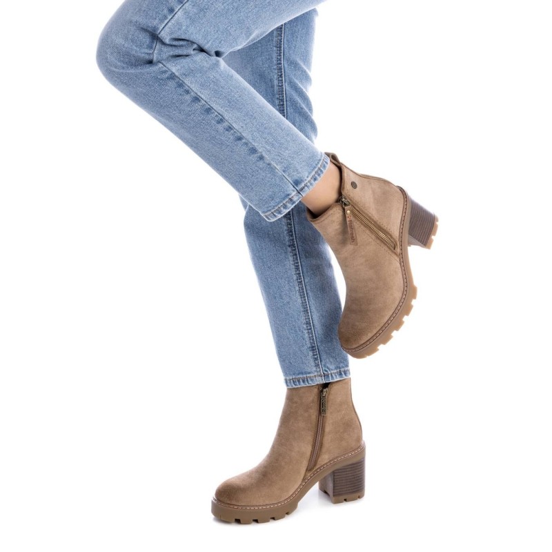 BOTIN  CON TACON Y CREMALLERA TAUPE