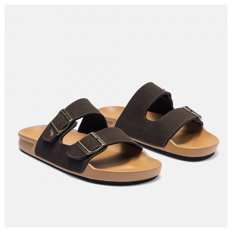 SANDALIA BIO DOS HEBILLAS MARRON
